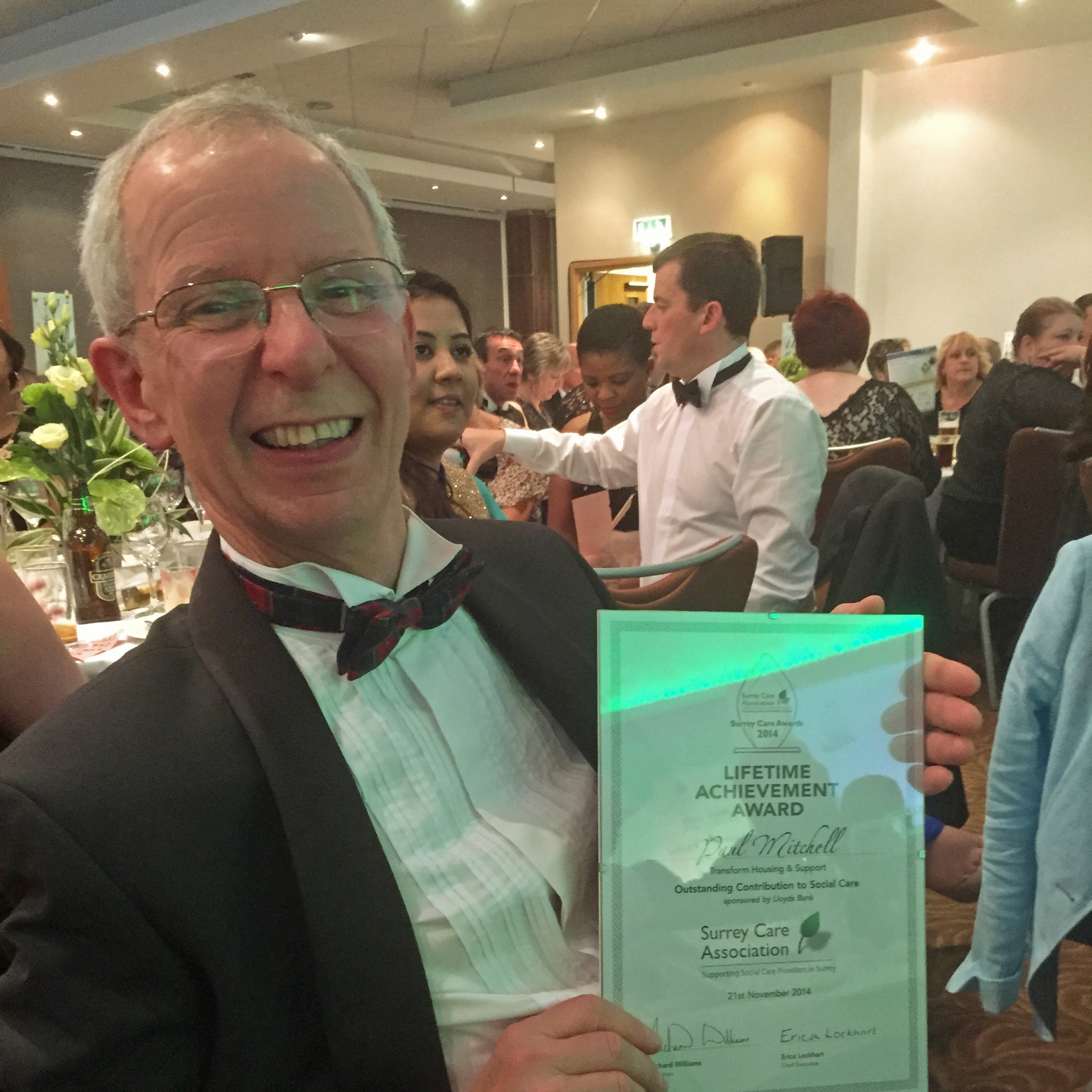 Paul received a Lifetime Achievement award for his contribution to social care services in Surrey in 2014